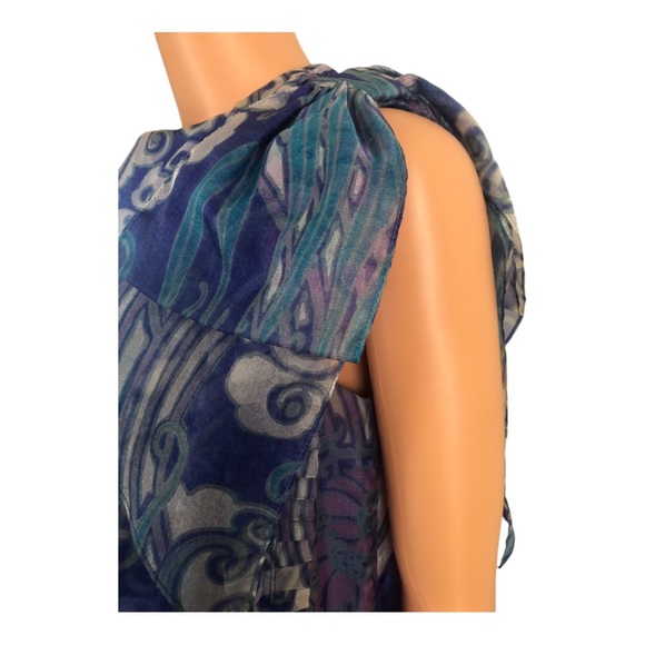 Vintage 1960s Pierre Cardin For Miss Selfridge One Sleeve Chiffon Cocktail Dress - Picture 4 of 9